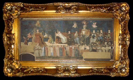 framed  Ambrogio Lorenzetti Allegory of Good and Bad Government, ta009-2